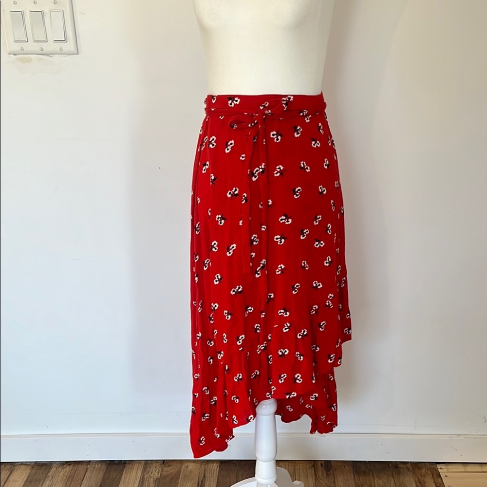 Billabong Floral High/Low Midi Wrap Skirt